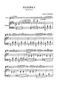 Chopin - Mazurka op.33 N2 - Kreisler - Piano part - First page